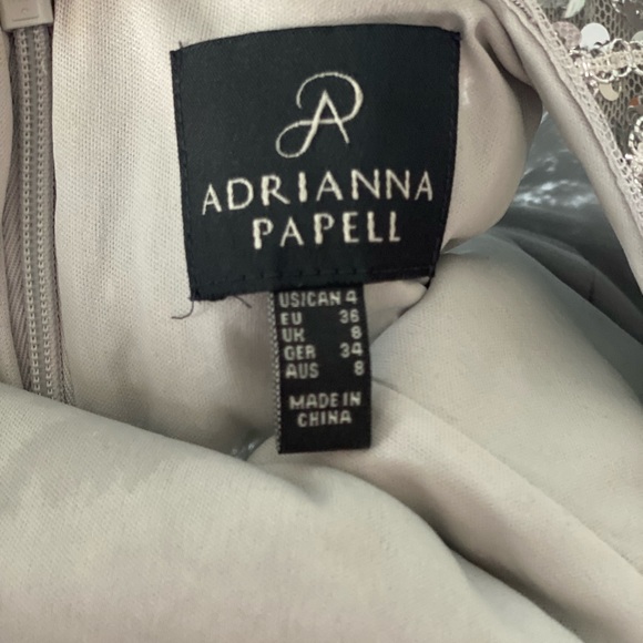 Adrianna Papell Silver Dress - Size 4 - Picture 5 of 5